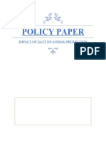 Policy Paper: Impact of Gatt On Animal Protection