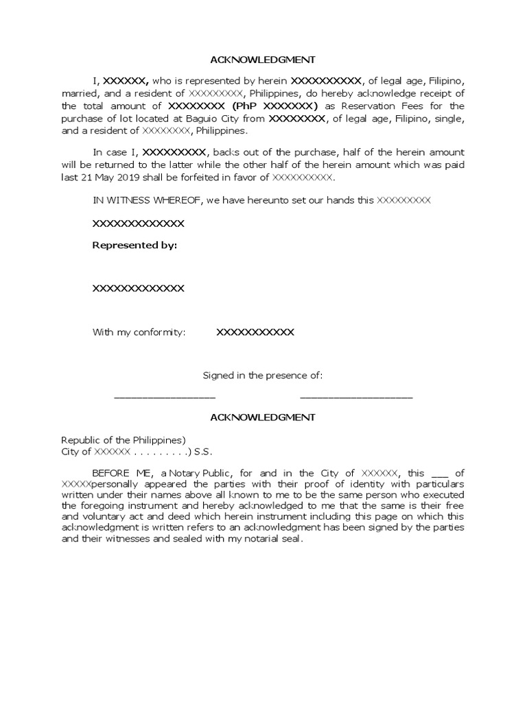 Acknowledgment Receipt Sample | PDF