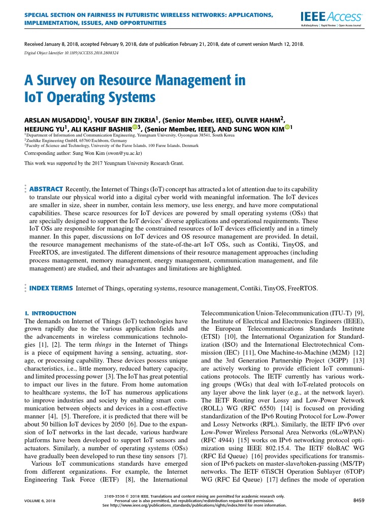 A Survey On Resource Management in Iot Operating Systems | PDF | Thread ...