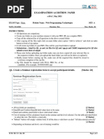 Lab Exam Question Paper - Web Programming Tech - Batch 2,3,4