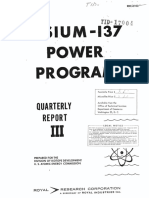 CESIUM-137 Power Program: Quarterly