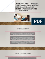 Exploring The Relationship Between Humor and Academic Performance Among University Undergraduate Students