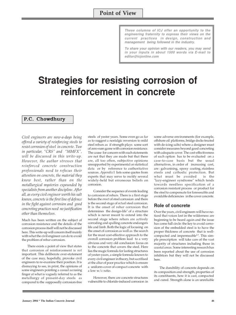 Corrosion Resistance in Concrete Reinforcement | PDF | Corrosion | Steel