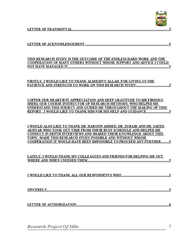 Milo Research Project Overview | PDF | Survey Methodology | Sampling ...