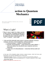 Introduction To Quantum Mechanics: Department of Studies in Physics Davangere University, Davangere