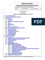 Global Aftermarket Service Policies & Procedures Manual: Warranty and Warranty Claims Administration