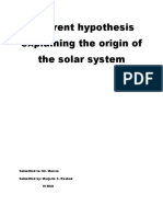 Different Hypothesis Explaining The Origin of The Solar System