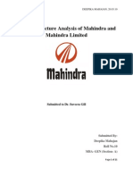 Capital Structure Analysis of Mahindra and Mahindra Limited: Submitted To Dr. Suveera Gill
