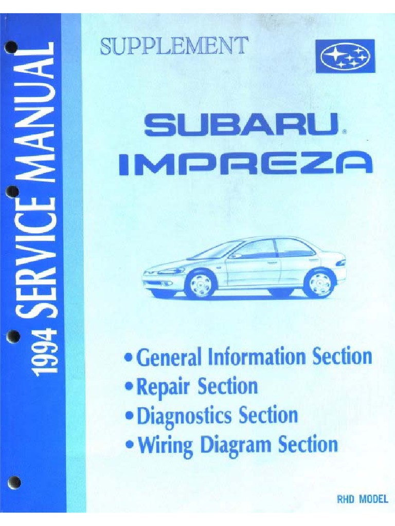 Subaru Impreza Service Manual | PDF
