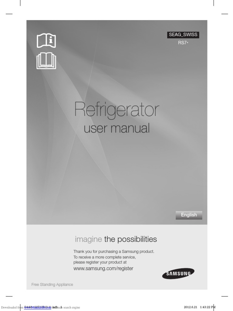 rs7567bhcsl User Manual Samsung Fridge User Manual PDF