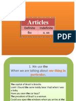 Articles: Definite Indefinite The A, An