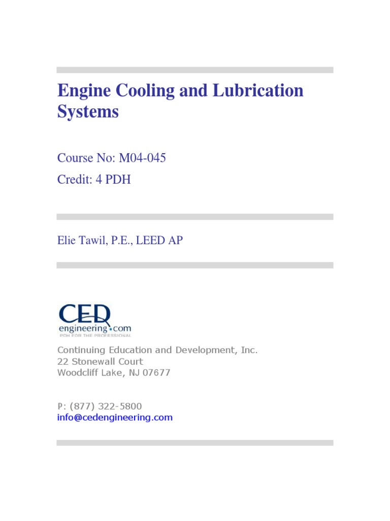 Engine Cooling and Lubrication Systems R1 | PDF | Radiator | Thermostat
