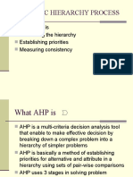 Analytic Hierarchy Process: What AHP Is Structuring The Hierarchy Establishing Priorities Measuring Consistency
