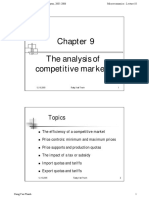 The Analysis of Competitive Markets: Topics