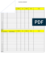 Volleyball Scoresheet Place: Time: Weather: Set: Team: Attacks Ace Blocks Error Score No. Jersey No. Name of Players