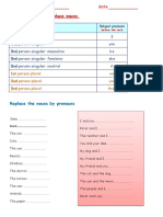 Replace Subject and Object Nouns by Personal Prono Worksheet Templates Layouts - 117248