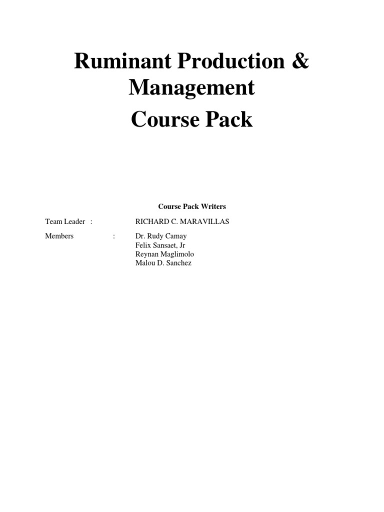 Ruminant Production and Management Overview | PDF | Ruminant | Digestion