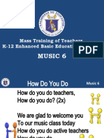 Music 6: Mass Training of Teachers K-12 Enhanced Basic Education Program