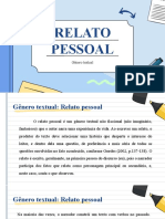 Gênero Textual - Relato Pessoal