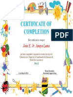 Certificates Kindergarten
