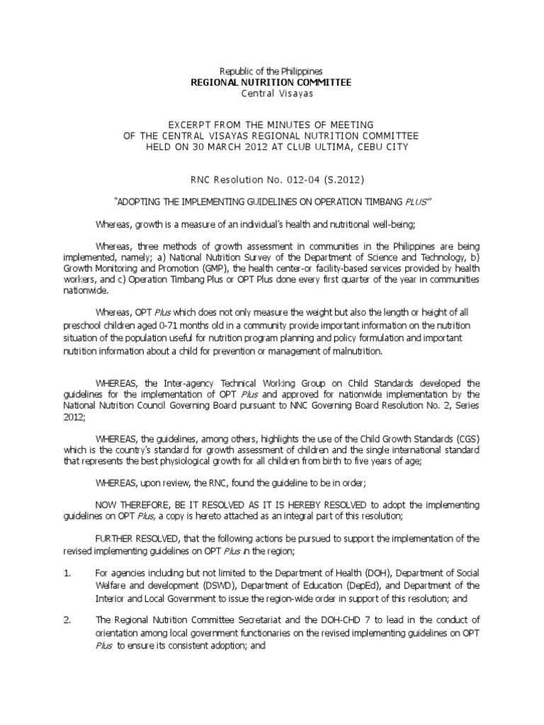 Adoption of OPT Plus Guidelines | PDF | Government Health Care | Government