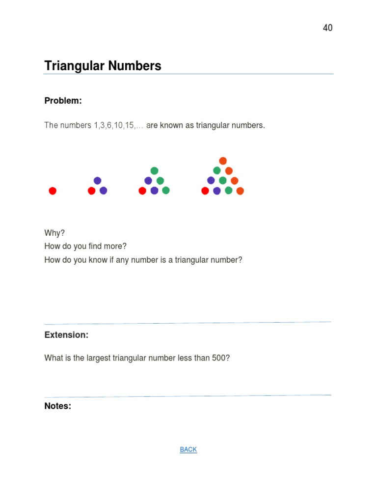 Triangular Numbers Explained | PDF | Numbers | Teaching Mathematics
