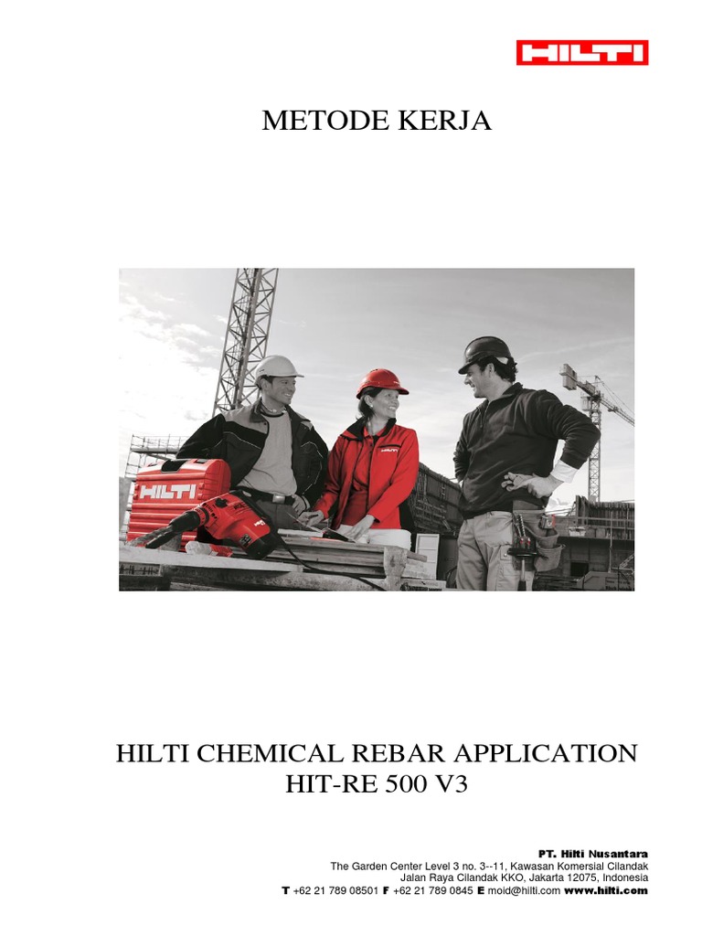 Metode Kerja HIT-RE 500 V3 Dengan Rebar | PDF