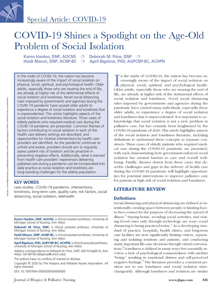 COVID-19 Shines A Spotlight On The Age-Old Problem of Social Isolation ...