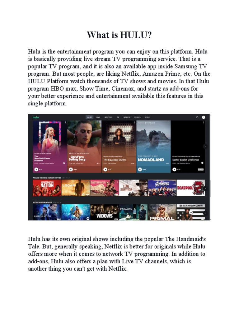 How To Update Hulu App On Samsung TV PDF Screenshot Mobile App
