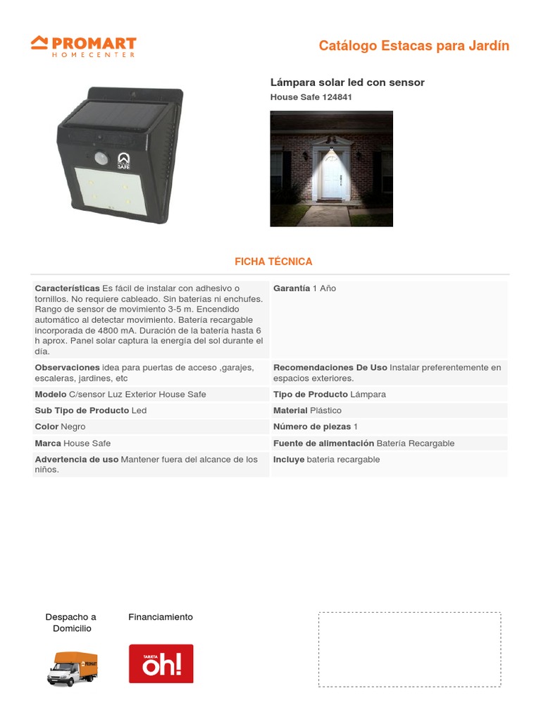 Foco exterior de 500 w con sensor de movimiento halogeno + radar 220vca 500w