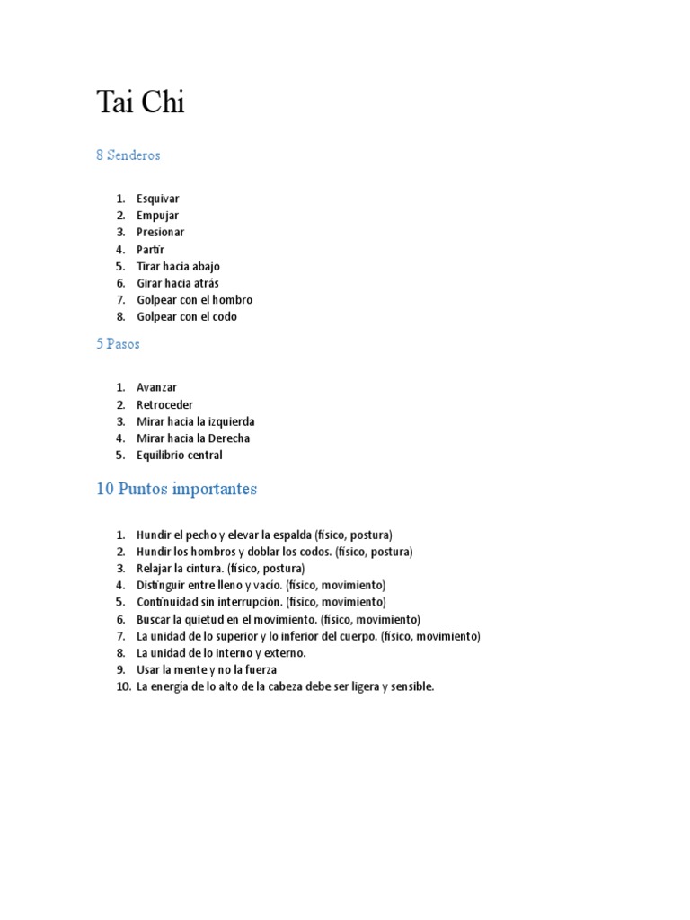 Técnicas de Tai Chi en Zlín | PDF