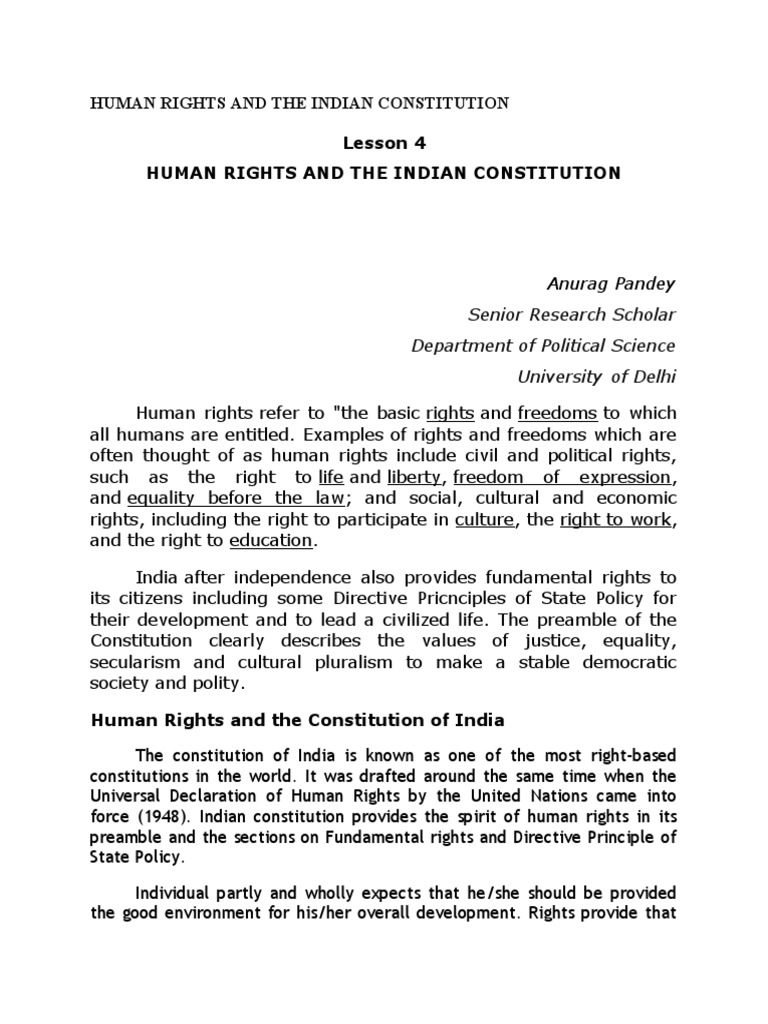 Indian Constitution & Human Rights | PDF | Civil Liberties | Applied Ethics