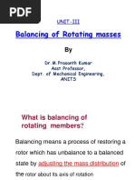 UNIT 3 Balancing of Masses