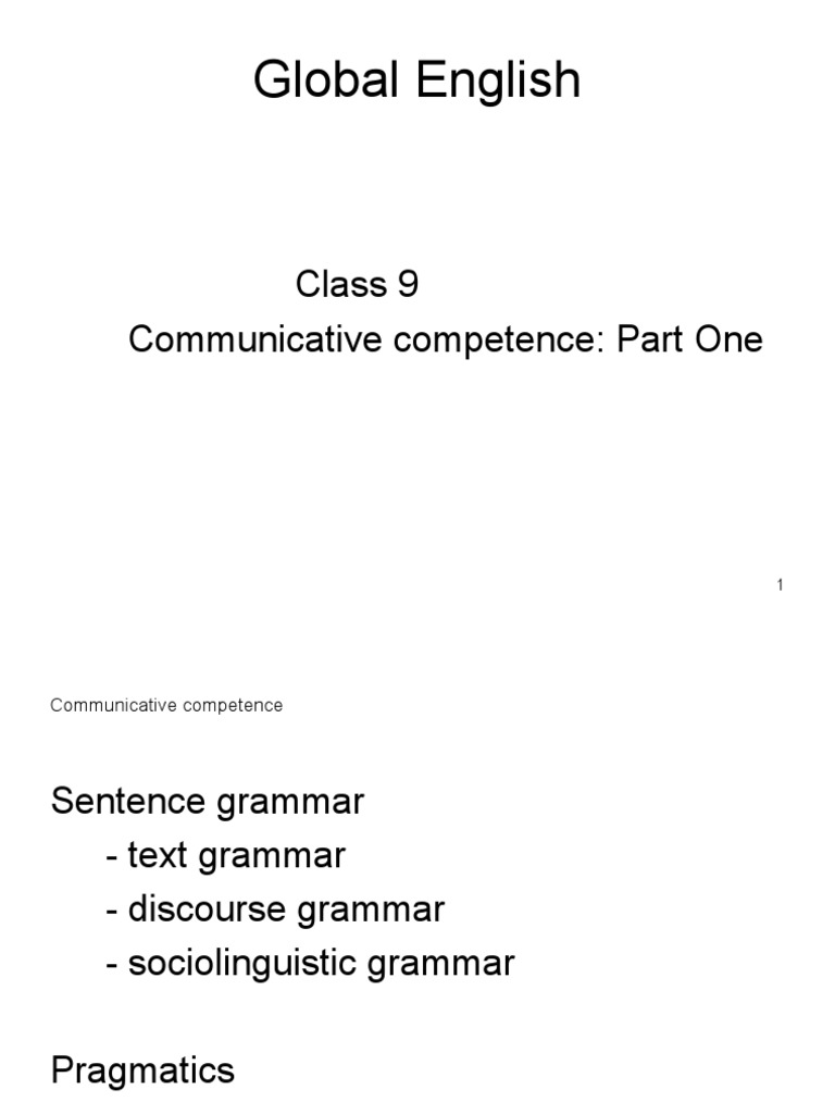 Communicative Competence in English | PDF | Human Communication ...