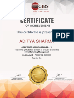 Aditya Certification On Concepts of Marketing Management by GIBS Business School Bangalore GIBS Concepts of Marketing Management Edelytics Online
