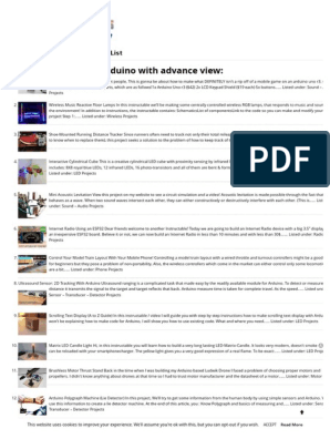 Advanced View Arduino Projects List 1, PDF, Arduino