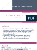 Heparin Induced Thrombocytopenia: By: Hadeel Abueid, Medical Student, Alquds University 3 March 2021