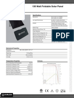 130 Watt Foldable Solar Panel: Product Data Sheet