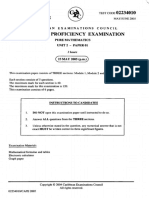 June 2005 CAPE Pure Mathematics U2 P1