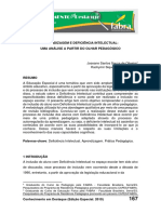 Aprendizagem e Deficiência Intelectual-Uma Analise A Partir Do Olhar Pedagógico