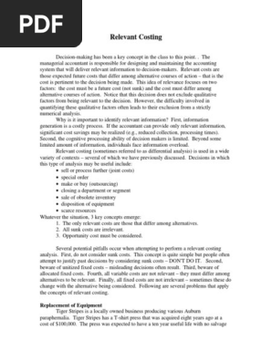 Relevant Costing 1