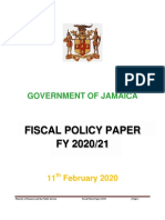 Fiscal Policy Paper FY 2020/21: Government of Jamaica