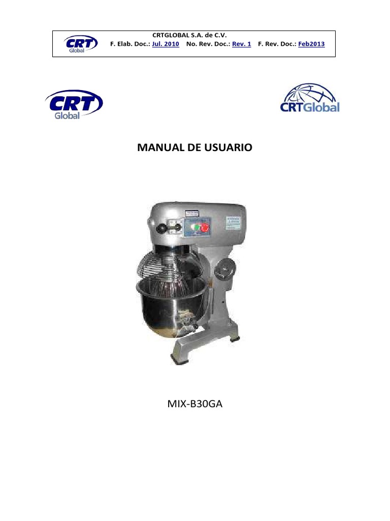 Manualmixb 30 Ga, PDF, Mantequilla