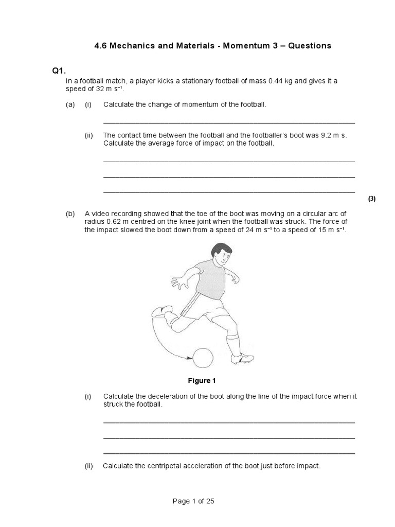 Mechanics and Momentum Questions | PDF | Collision | Momentum