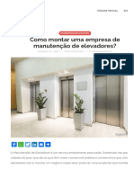 Como Montar Uma Empresa de Manutenção de Elevadores