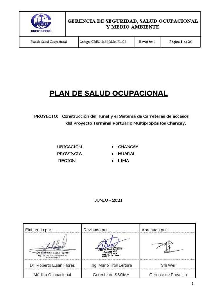 Plan de Salud Ocupacional en Construcción | PDF | Seguridad y salud ...