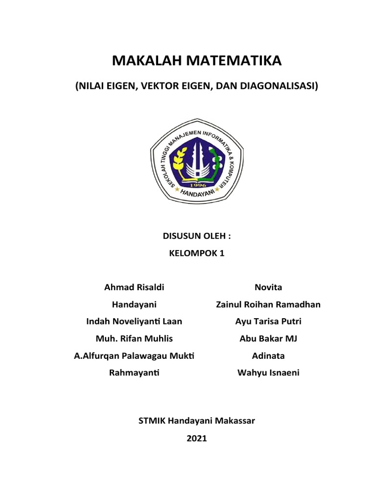 Nilai Eigen dan Vektor Eigen dalam Matematika | PDF