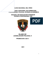 Silabo Legislacion Policial Ii - 2021