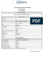 Fiche de Préinscription ACTUARIAT FINANCE