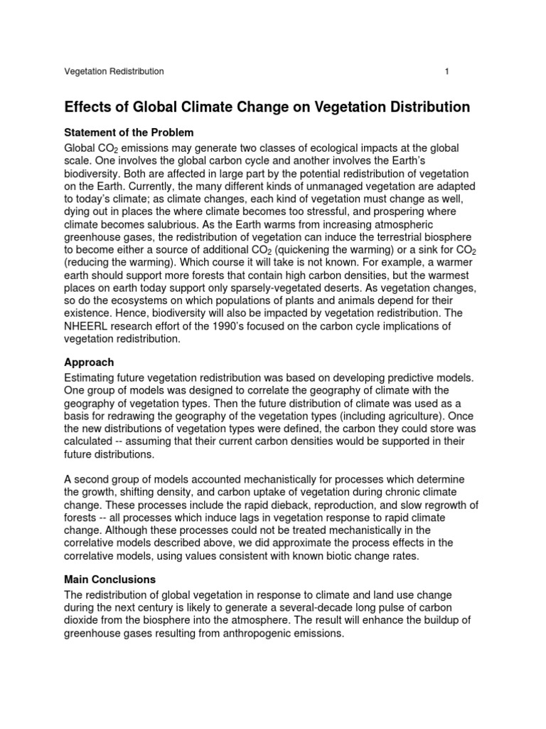 Effects of Global Climate Change On Vegetation Distribution | PDF ...